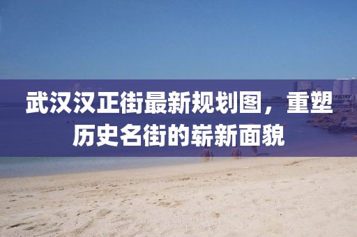 武汉汉正街最新规划图，重塑历史名街的崭新面貌