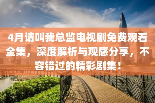 4月请叫我总监电视剧免费观看全集，深度解析与观感分享，不容错过的精彩剧集！