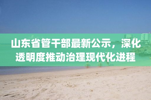 山东省管干部最新公示，深化透明度推动治理现代化进程