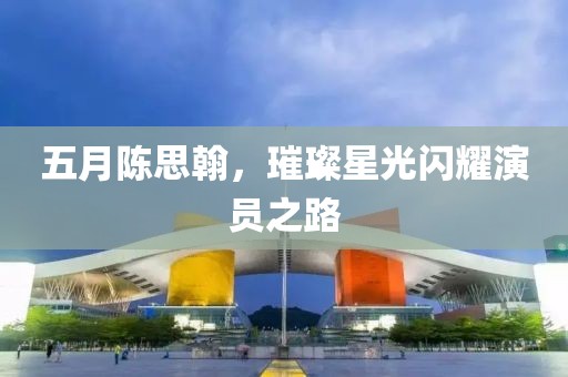 五月陈思翰，璀璨星光闪耀演员之路
