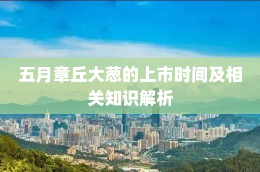 五月章丘大葱的上市时间及相关知识解析