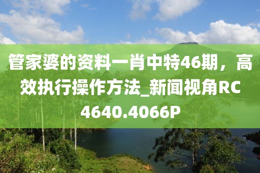 管家婆的资料一肖中特46期，高效执行操作方法_新闻视角RC4640.4066P