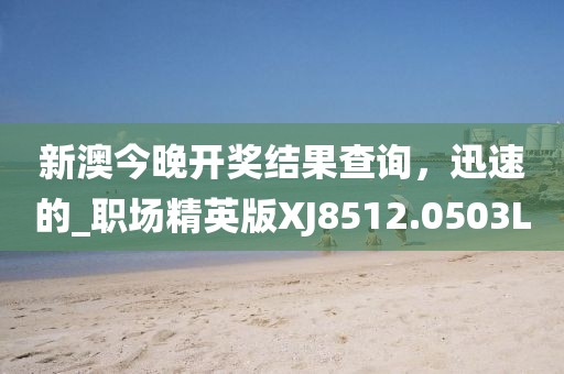 新澳今晚开奖结果查询，迅速的_职场精英版XJ8512.0503L
