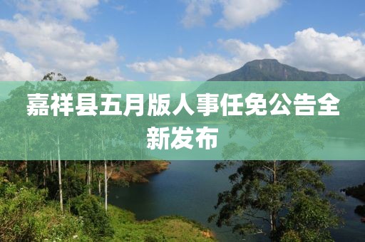嘉祥县五月版人事任免公告全新发布