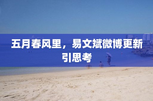 五月春风里，易文斌微博更新引思考