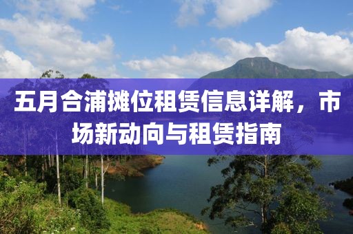 五月合浦摊位租赁信息详解，市场新动向与租赁指南