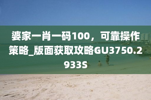 婆家一肖一码100，可靠操作策略_版面获取攻略GU3750.2933S
