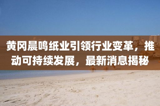 黄冈晨鸣纸业引领行业变革，推动可持续发展，最新消息揭秘