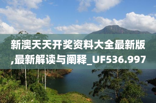 新澳天天开奖资料大全最新版,最新解读与阐释_UF536.997
