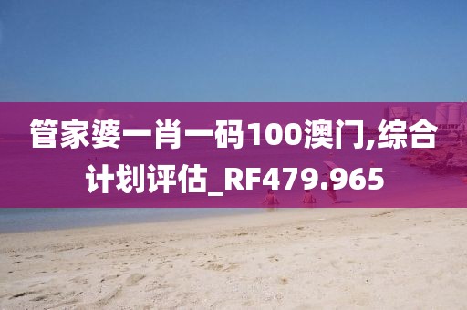 管家婆一肖一码100澳门,综合计划评估_RF479.965