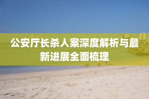 公安厅长杀人案深度解析与最新进展全面梳理