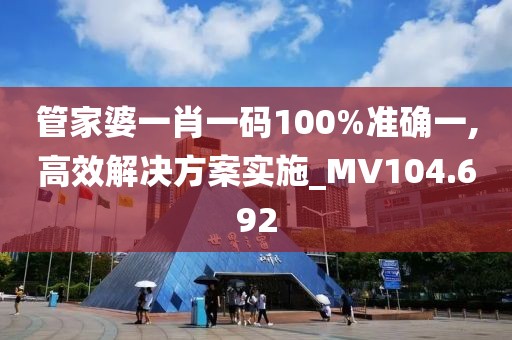 管家婆一肖一码100%准确一,高效解决方案实施_MV104.692