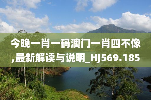 今晚一肖一码澳门一肖四不像,最新解读与说明_HJ569.185