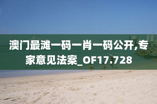 澳门最滩一码一肖一码公开,专家意见法案_OF17.728