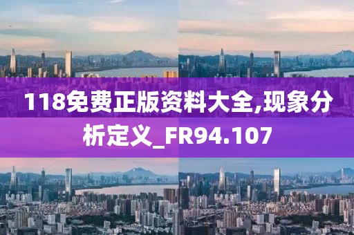 118免费正版资料大全,现象分析定义_FR94.107