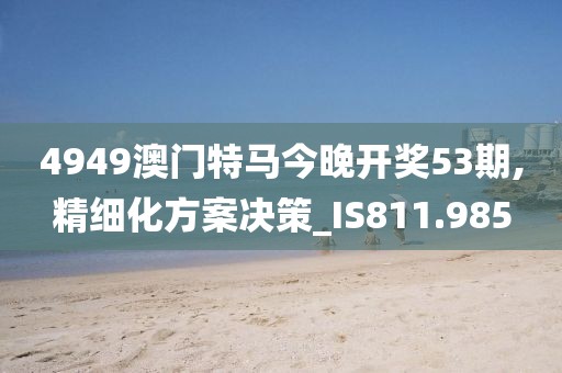4949澳门特马今晚开奖53期,精细化方案决策_IS811.985
