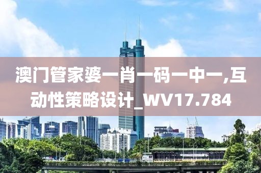 澳门管家婆一肖一码一中一,互动性策略设计_WV17.784