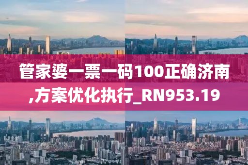 管家婆一票一码100正确济南,方案优化执行_RN953.19