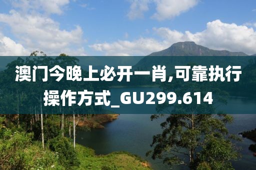 澳门今晚上必开一肖,可靠执行操作方式_GU299.614