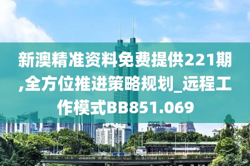 新澳精准资料免费提供221期,全方位推进策略规划_远程工作模式BB851.069