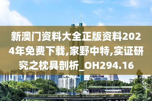 新澳门资料大全正版资料2024年免费下载,家野中特,实证研究之枕具剖析_OH294.16