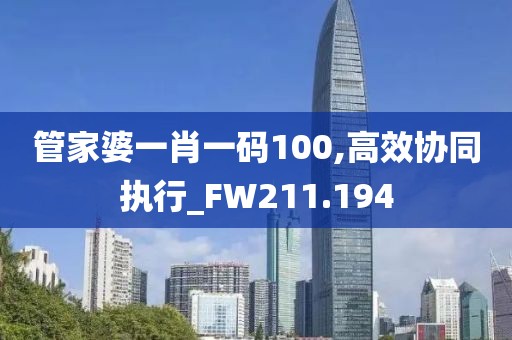 管家婆一肖一码100,高效协同执行_FW211.194