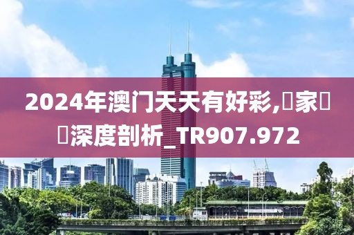 2024年澳门天天有好彩,專家觀點深度剖析_TR907.972