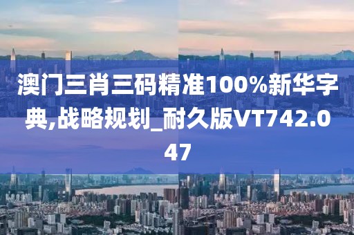 澳门三肖三码精准100%新华字典,战略规划_耐久版VT742.047