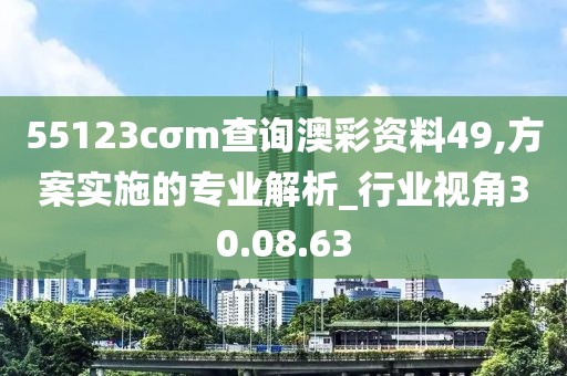 55123cσm查询澳彩资料49,方案实施的专业解析_行业视角30.08.63