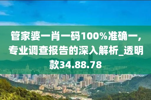 管家婆一肖一码100%准确一,专业调查报告的深入解析_透明款34.88.78
