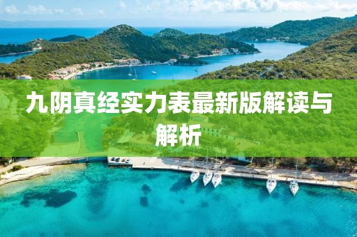 九阴真经实力表最新版解读与解析