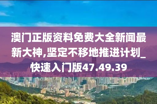 澳门正版资料免费大全新闻最新大神,坚定不移地推进计划_快速入门版47.49.39