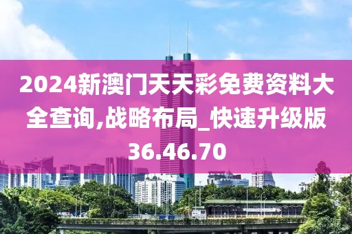 2024新澳门天天彩免费资料大全查询,战略布局_快速升级版36.46.70