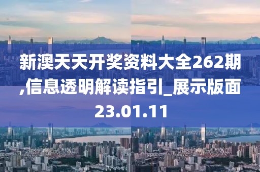 新澳天天开奖资料大全262期,信息透明解读指引_展示版面23.01.11