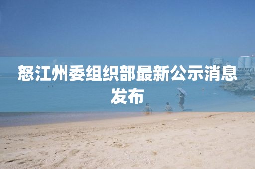 怒江州委组织部最新公示消息发布