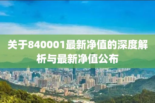 关于840001最新净值的深度解析与最新净值公布