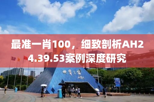 最准一肖100，细致剖析AH24.39.53案例深度研究