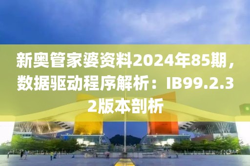 新奥管家婆资料2024年85期，数据驱动程序解析：IB99.2.32版本剖析